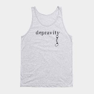 Depravity Handcuffs Hanging Light-Monotone Tank Top